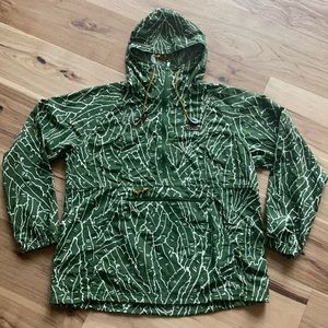 L.L. Bean Green and White Hooded Jacket